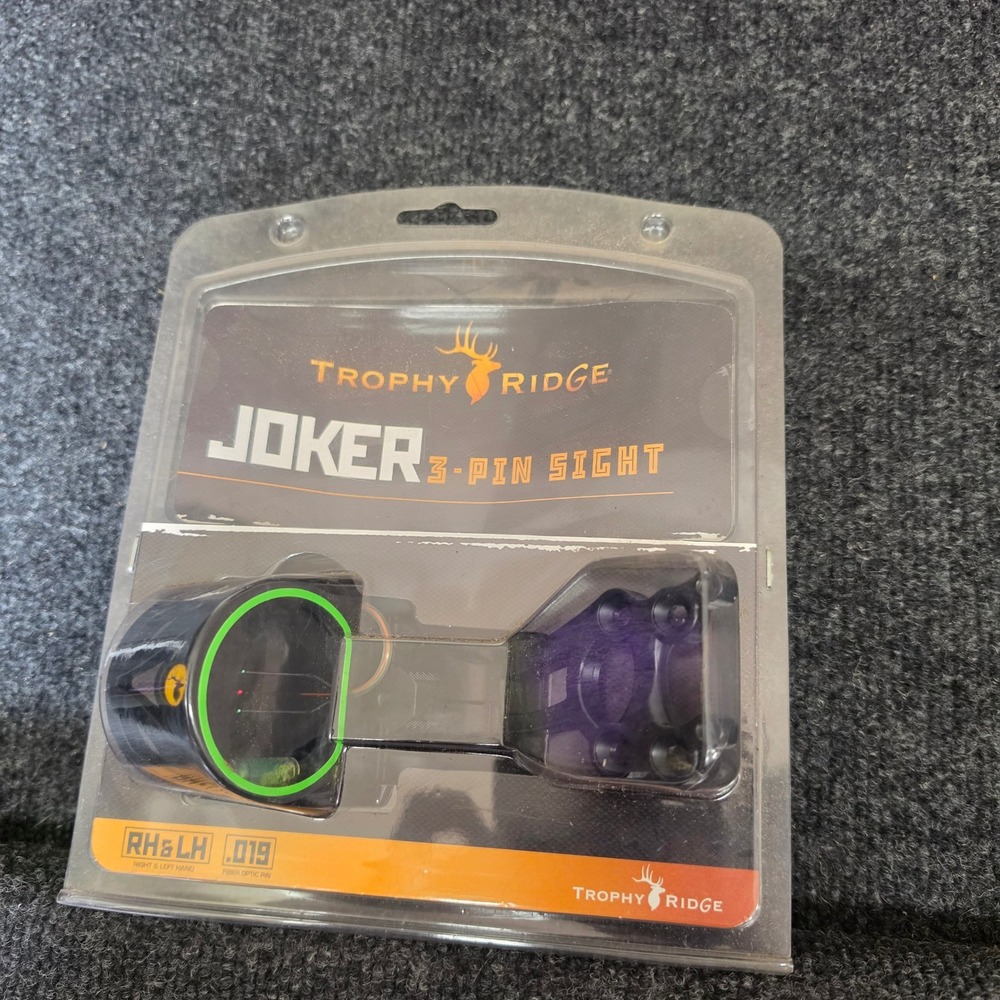 Trophy Ridge Joker 3-Pin Archery Sight .019 Fiber Optic RH LH AS107 New
